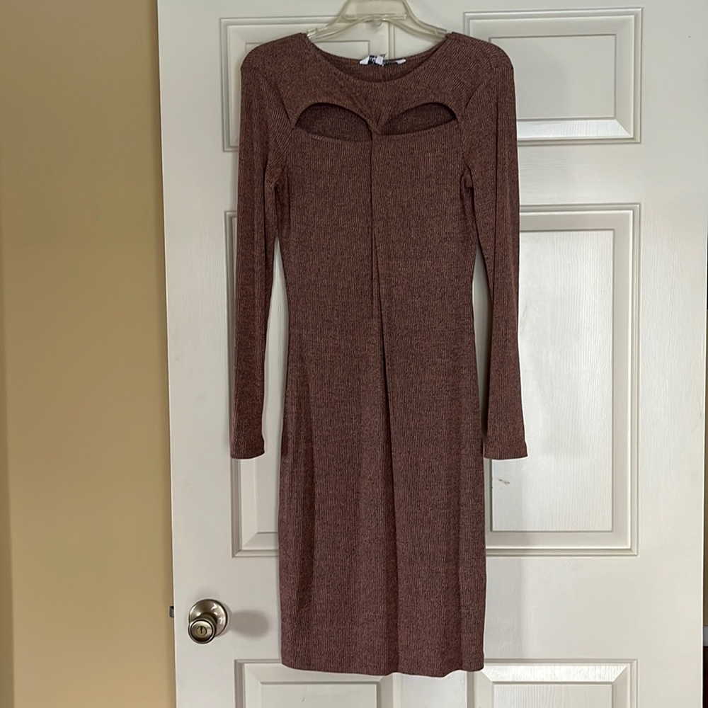 Walter Baker Brown Long Sleeve Dress